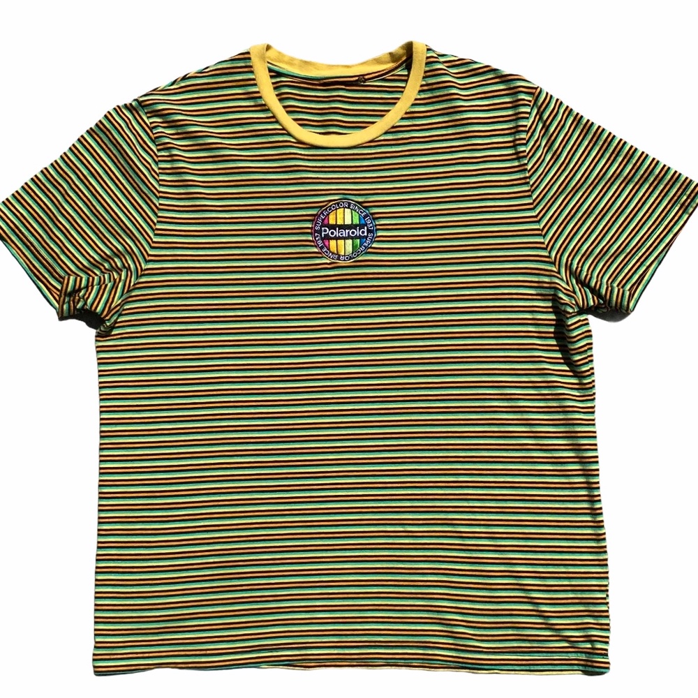 Vintage Polaroid Striped T-Shirt